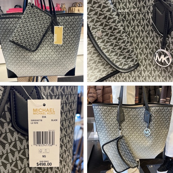 Michael Kors Eva Large Ombré Signature Logo Shoulder Tote Bag
Black 
NWT - Picture 5 of 16